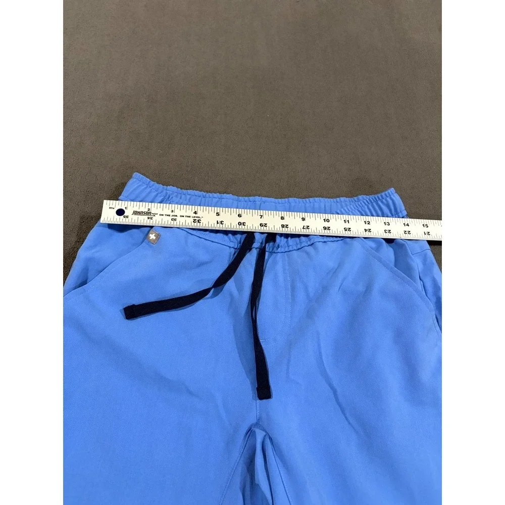FIGS Tansen Jogger Scrub Pants Mens XS/S Blue Drawstring Waist Tapered Leg Work